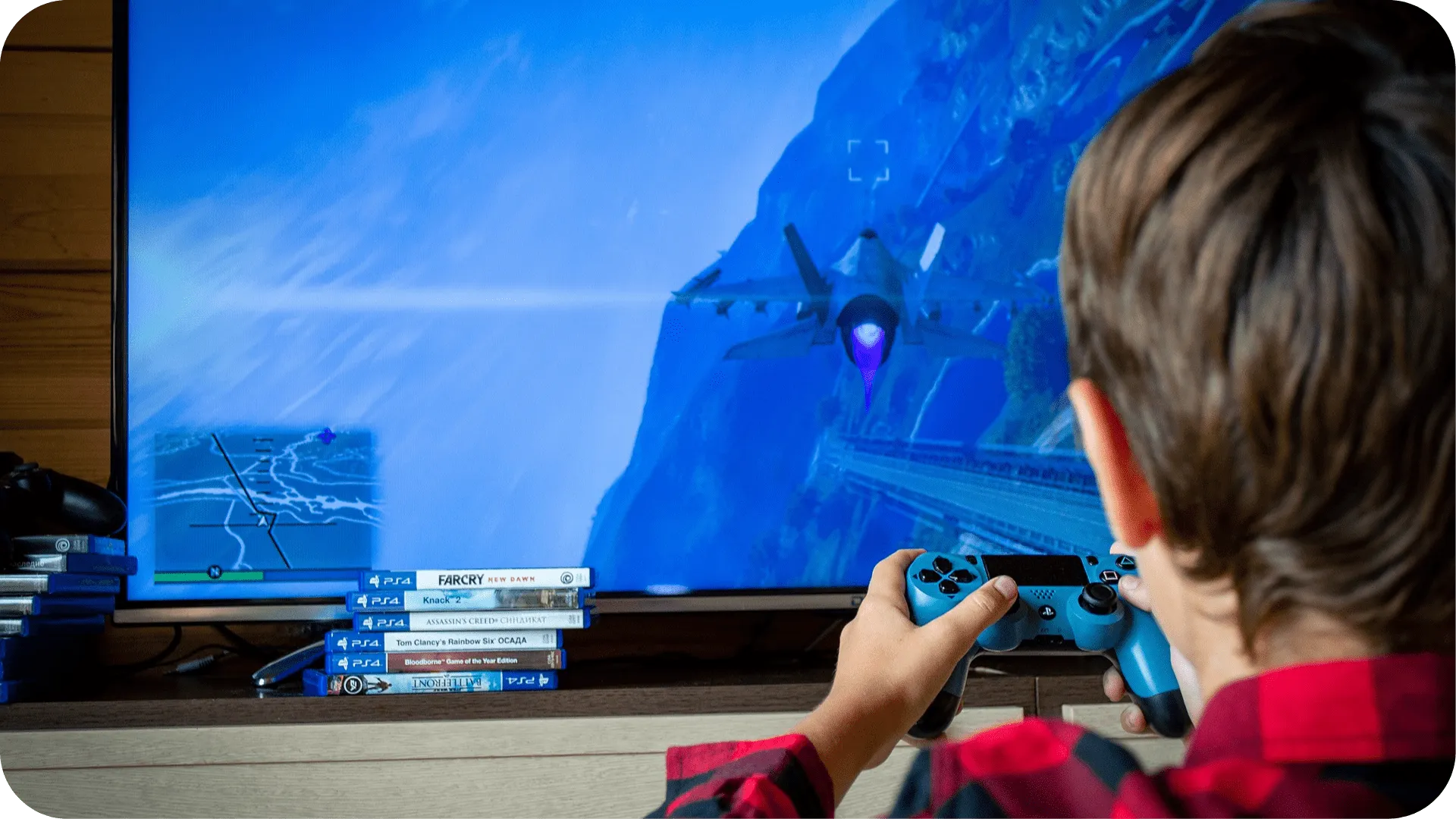 A child playing video games.